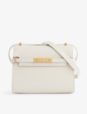 Saint Laurent Manhattan Mini Leather Cross-body Bag in Natural