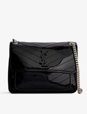 Saint Laurent grey Toy Niki quilted leather mini bag