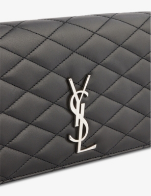 Shop Saint Laurent Kate Quilted Leather Clutch Bag In Black