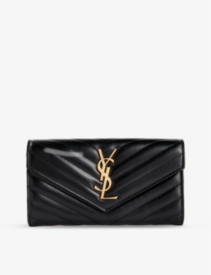 Saint laurent monogram best sale quilted leather french wallet