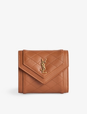 Monogram Leather Card Holder in Beige - Saint Laurent