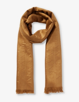 Square silk scarf with monogram print