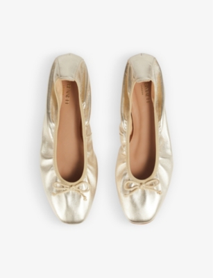 LK BENNETT: Trilly metallic leather ballerina flats