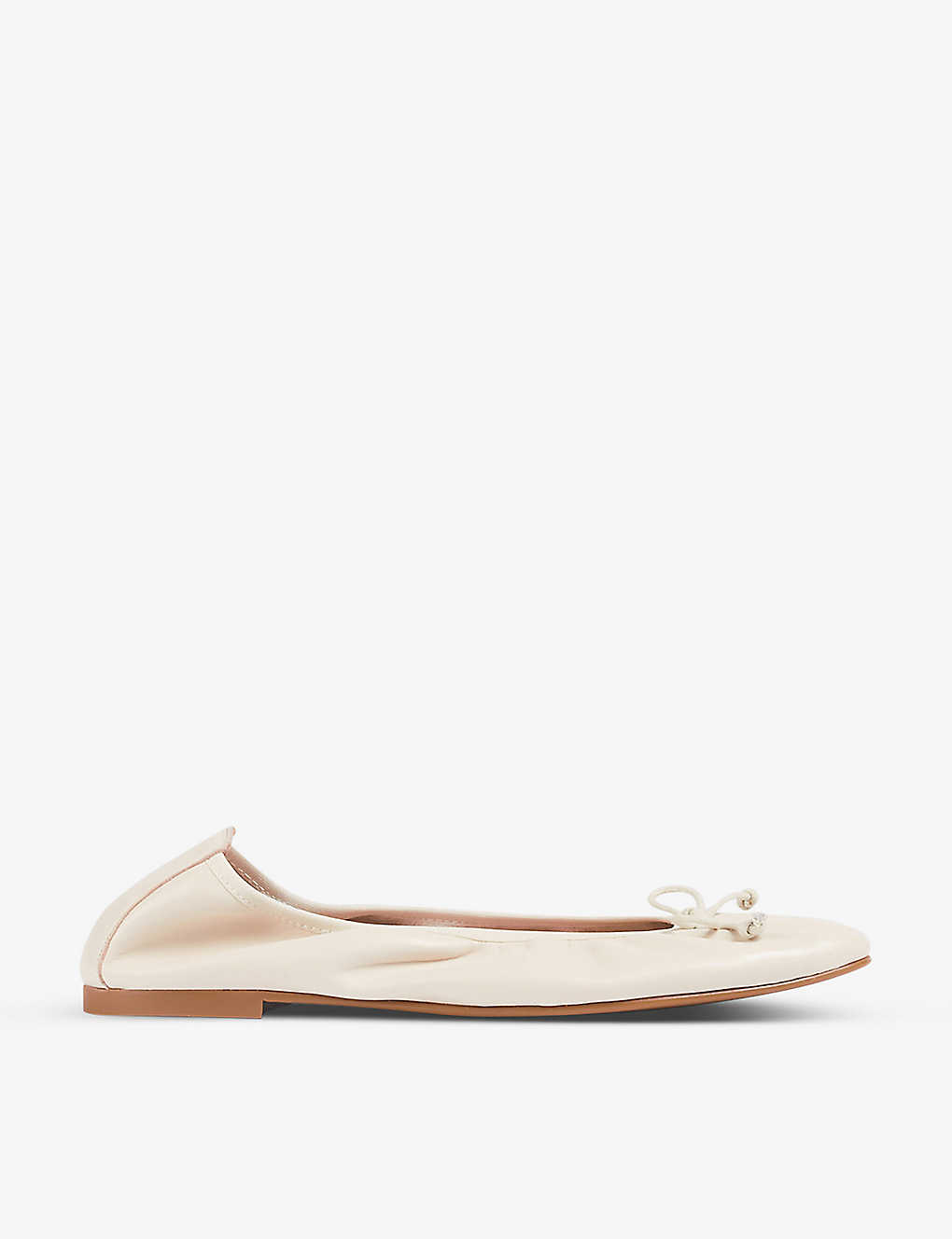 Lk Bennett Womens Cre-cream Trilly Patent Leather Ballerina Flats In White