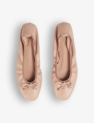 LK BENNETT: Trilly bow-embellished leather ballerina pumps