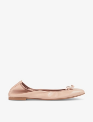 LK BENNETT: Trilly bow-embellished leather ballerina pumps