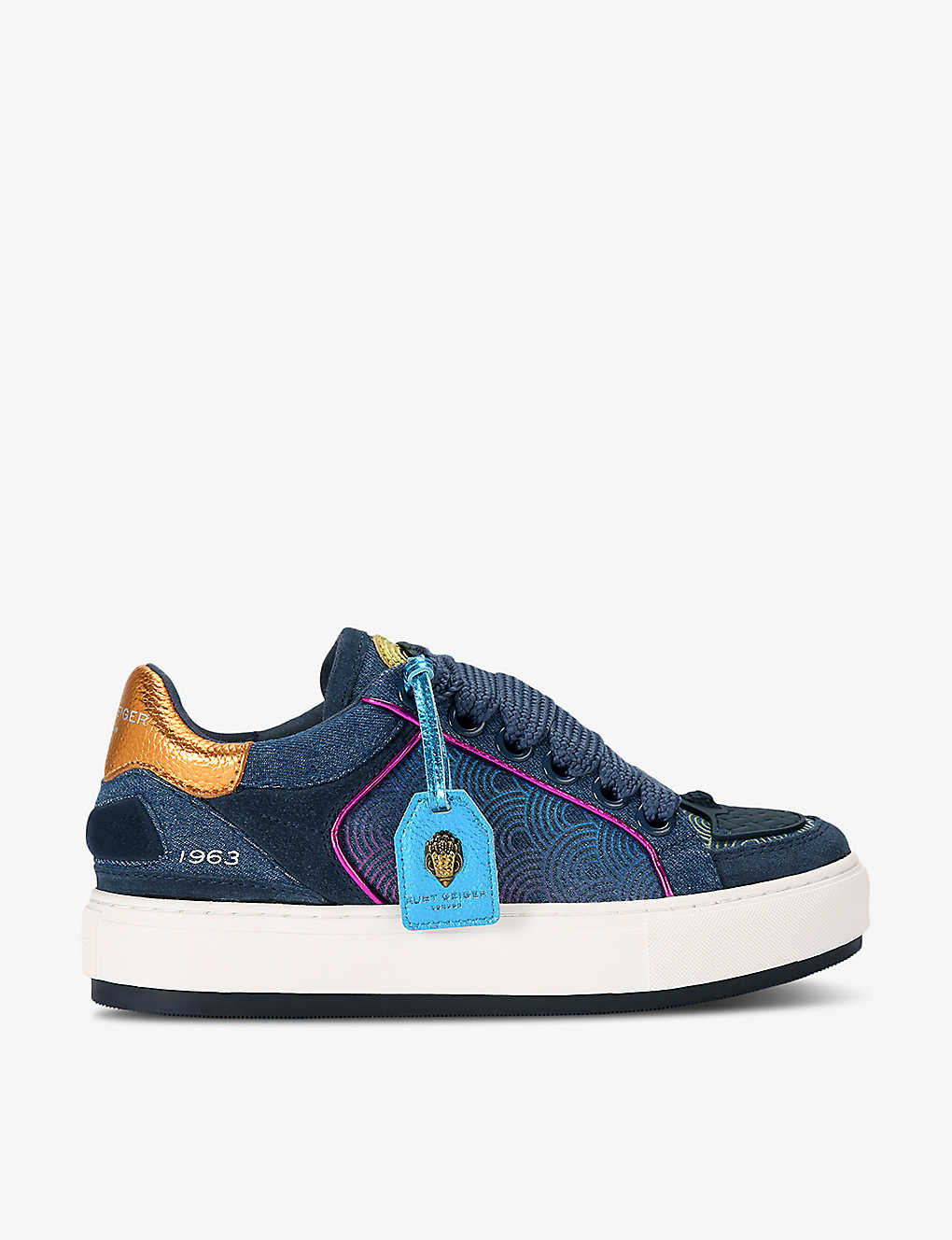 Kurt Geiger Southbank Tag Panelled Sneakers In Blue Other