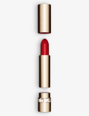 Shop Clarins Red Joli Rouge Satin Lipstick Refill 3.5g In 743 Cherry Red