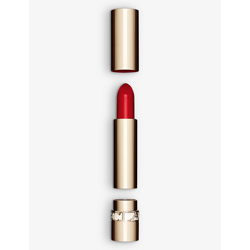 Shop Clarins Red Joli Rouge Satin Lipstick Refill 3.5g In 743 Cherry Red