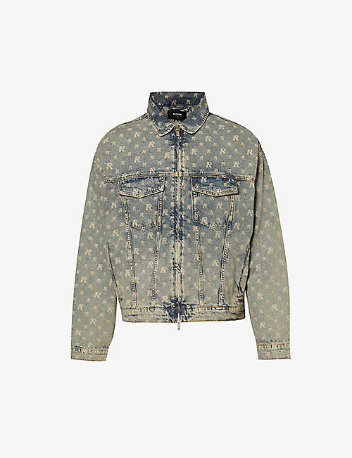 REPRESENT: Monogram-pattern four-pocket denim jacket