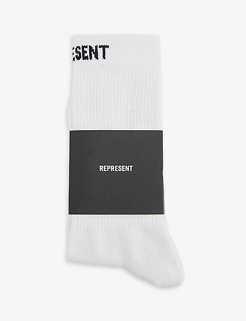 REPRESENT: Core logo-pattern stretch-knit socks