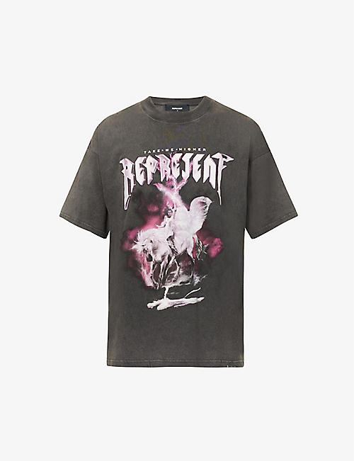 REPRESENT: Take Me Higher graphic-print cotton-jersey T-shirt