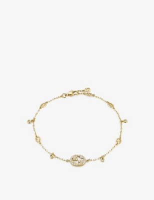 Gucci Interlocking G Diamond Bracelet In Yellow Gold