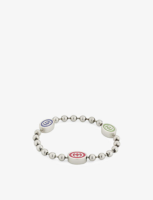 GUCCI: G-logo 925 sterling silver charm bracelet
