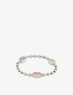 Gucci Womens Silver G-logo 925 Sterling Silver Charm Bracelet
