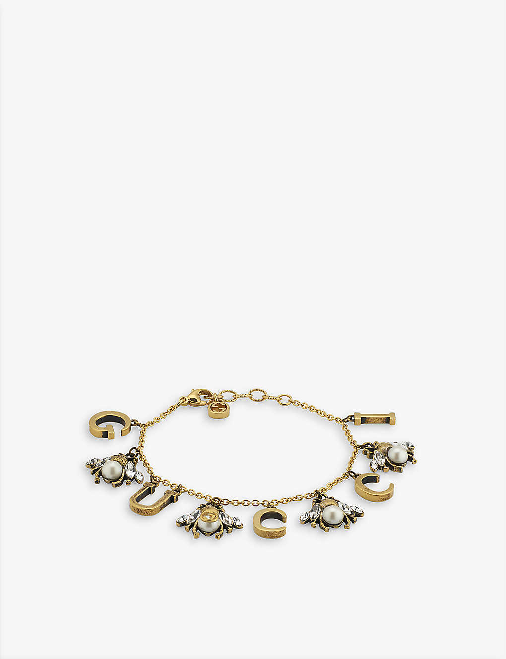 Gucci Womens Yellow Fashion Show Brass Charm Bracelet