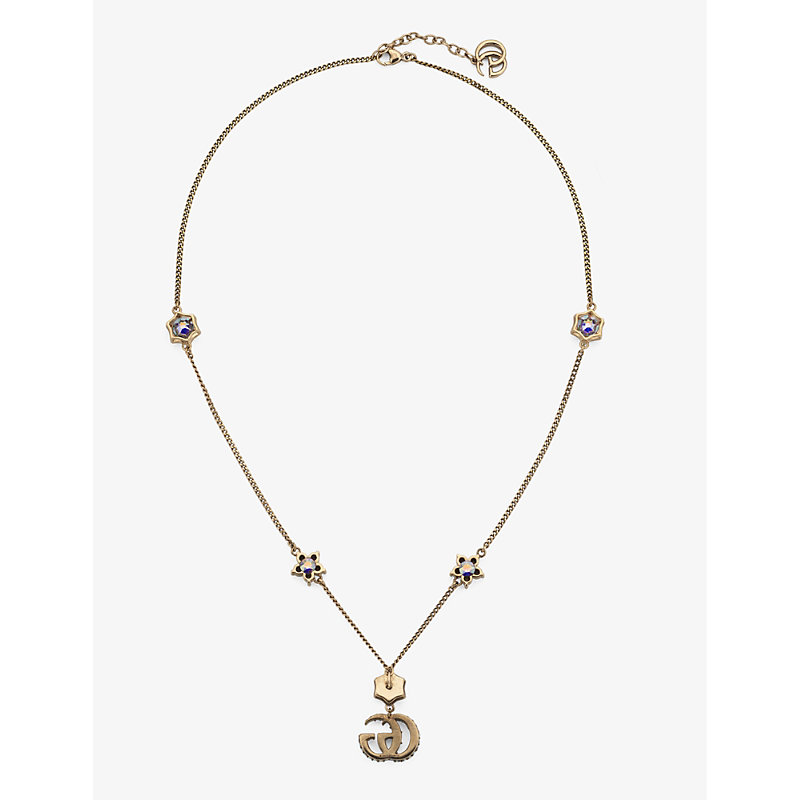 Shop Gucci Women's Yellow Fashion Show Gold-toned Brass Pendant Necklace
