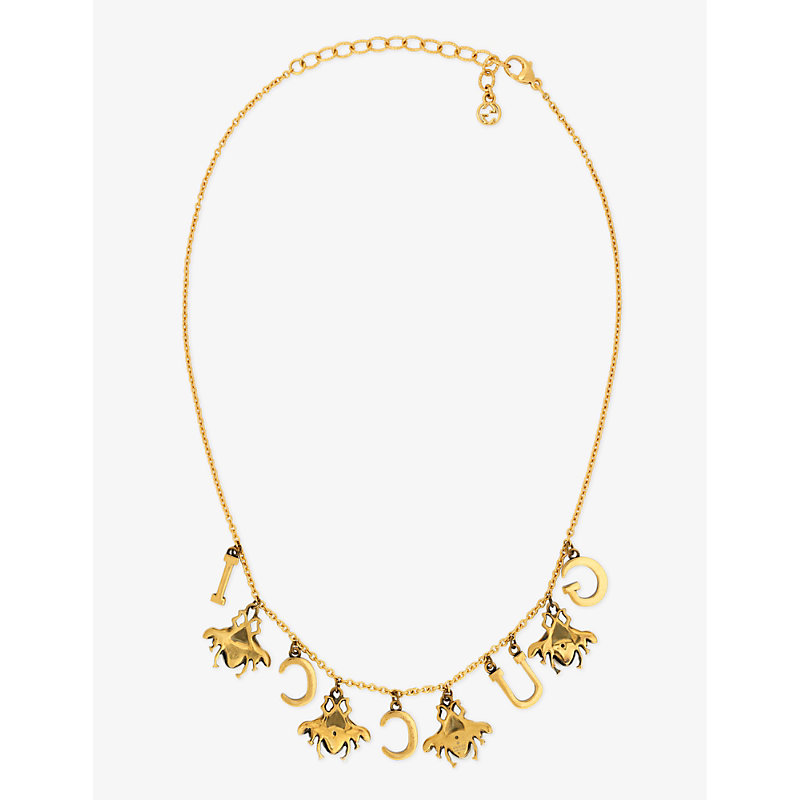 Shop Gucci Women's Yellow Fashion Show Gold-toned Brass Necklace