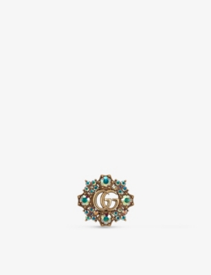 GUCCI: Fashion Show Double G brass clip-on earrings