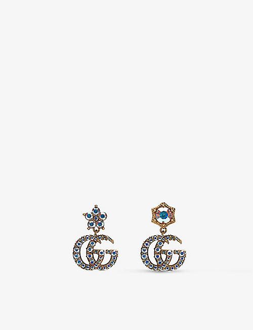 GUCCI: Fashion Show Double G brass stud earrings