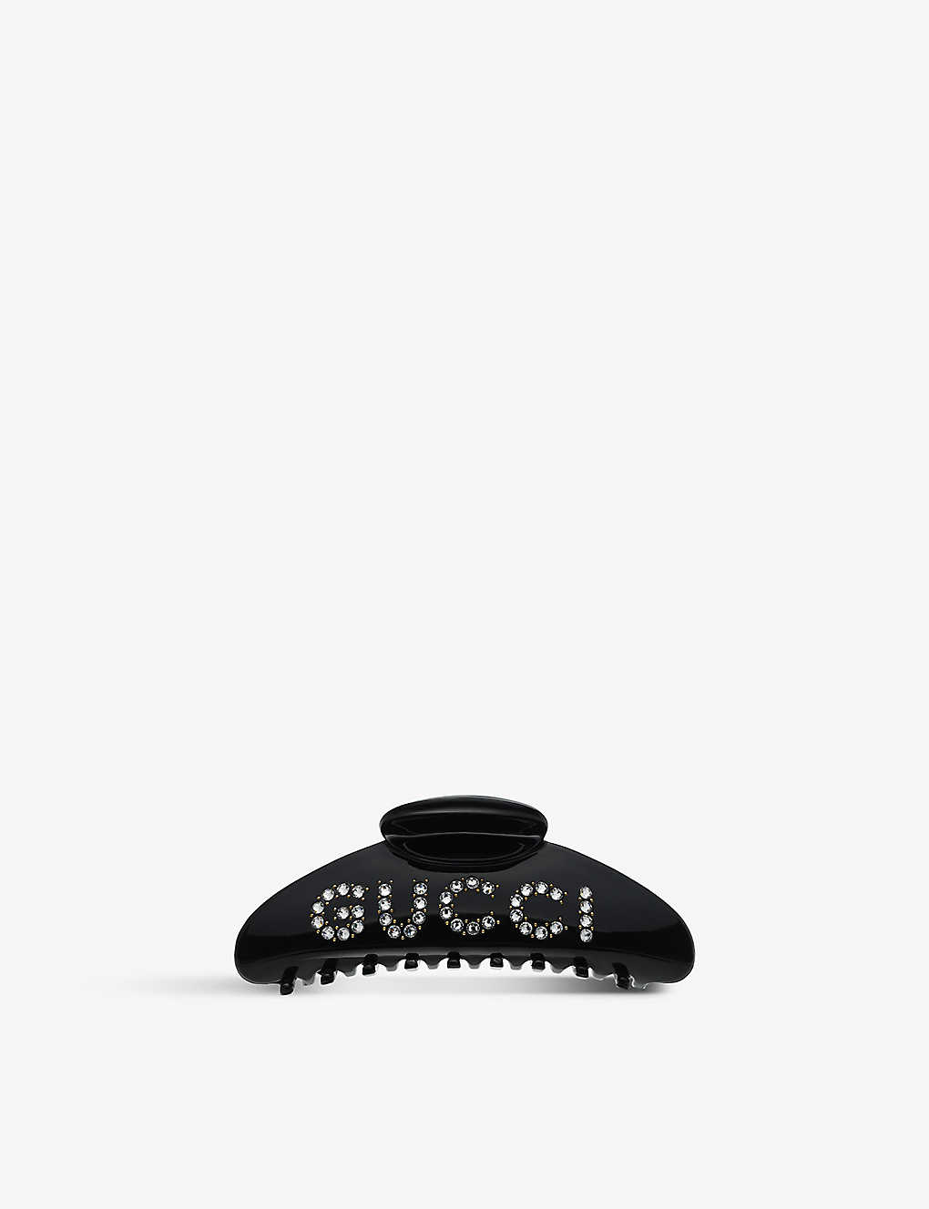 Gucci Womens Yellow Fashion Show Crystal-embellished Resin Hair Clip