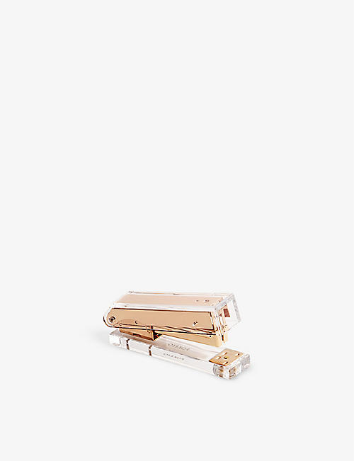 POKETO: Transparent rose-gold tone acrylic stapler