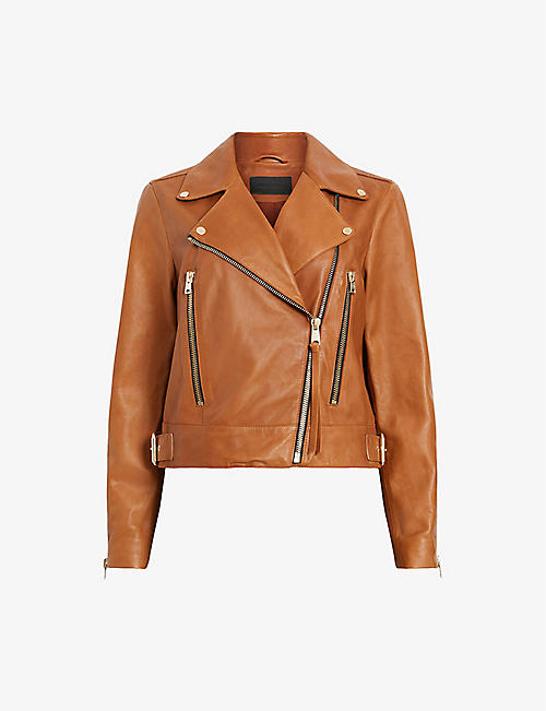 ALLSAINTS: Beale slim-fit leather biker jacket