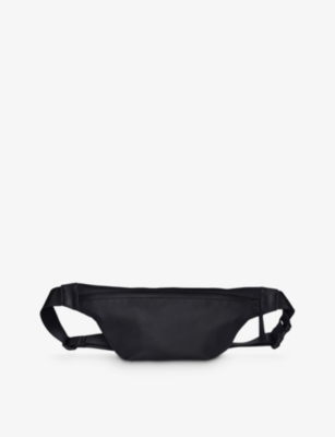 Rains Womens 01 Black Adjustable-strap Coated-shell Bum Bag