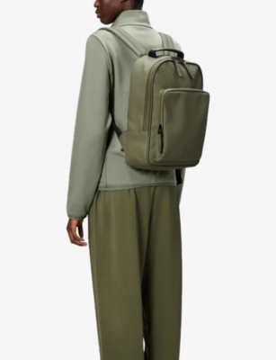 Rains Womens Marsh Book Coated-shell Backpack In Green
