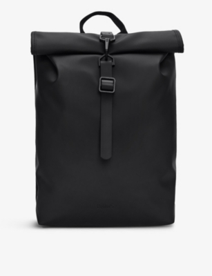 Rains Mens 01 Black Roll-top Mini Waterproof Shell Backpack