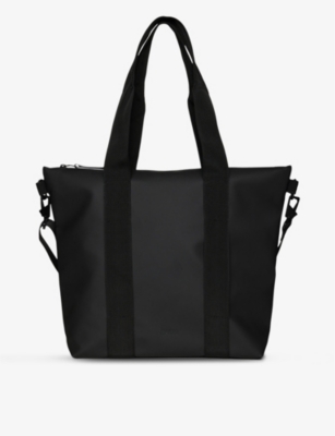 RAINS: Brand-tab coated-shell tote bag