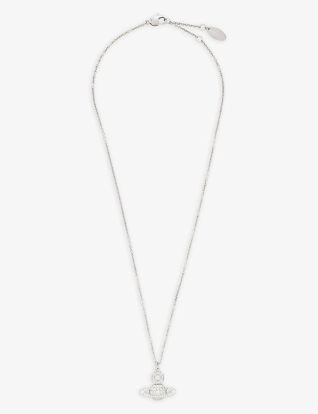 Vivienne Westwood Jewellery Carmela Platinum-plated Brass And Cubic Zirconia Necklace In Plat/white Cz