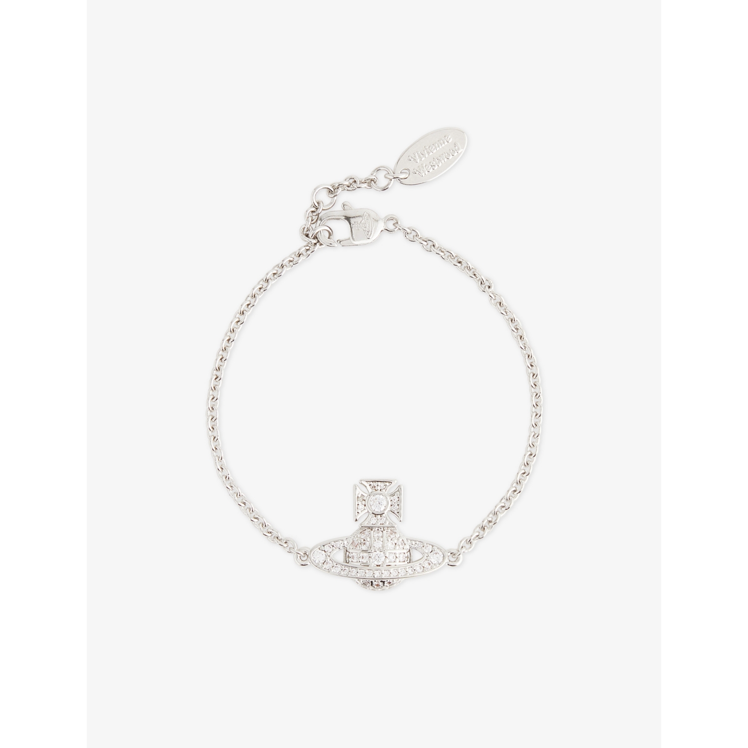 Vivienne Westwood Carmela Bas Relief Brass and Cubic Zirconia Bracelet 17cm