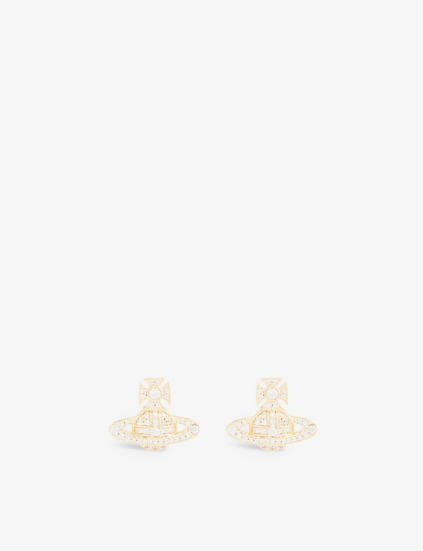 Carmela Bas Relief platinum-plated brass and cubic zirconia earrings