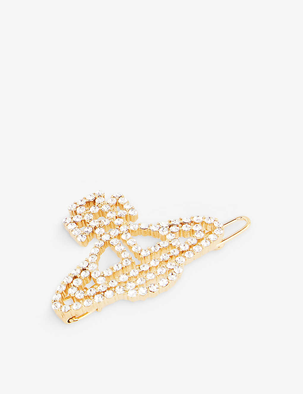 Vivienne Westwood Jewellery Annalisa Brass And Cubic Zirconia Hair Clip In Gold / Crystal