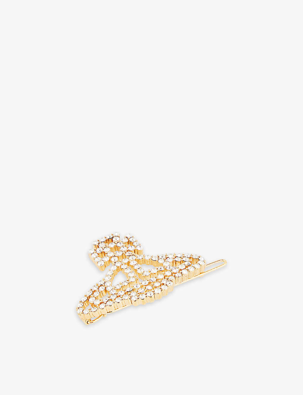 Vivienne Westwood Jewellery Annalisa Brass Hair Clip In Gold / Crystal