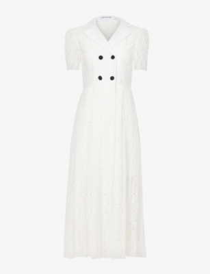 Lace embroidered midi outlet dress