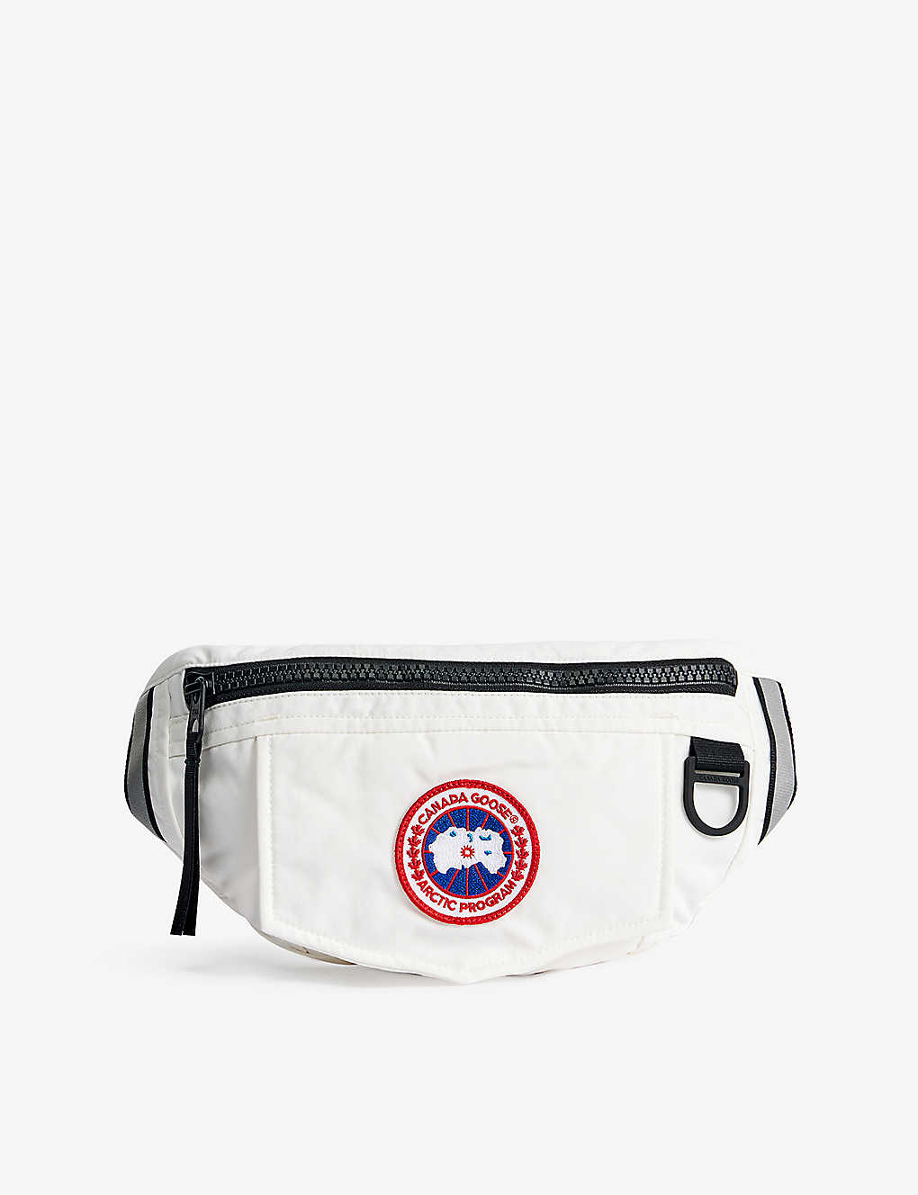 Canada Goose Brand-patch Adjustable Shell Belt Bag In North Star White