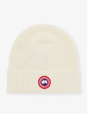 CANADA GOOSE: Arctic Disc brand-patch wool-knit beanie hat