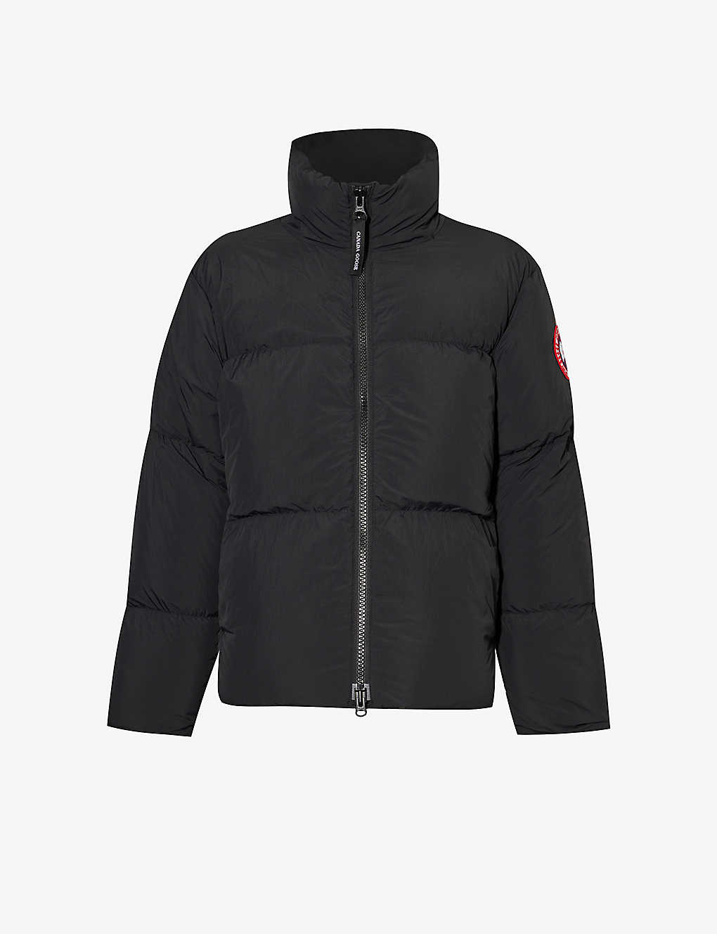 Shop Canada Goose Mens Black Lawrence Quilted Shell-down Jacket