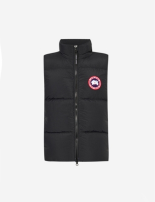 Shop Canada Goose Men's Black Lawrence Quilted Shell-down Vest