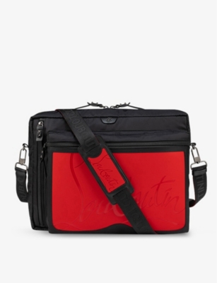 CHRISTIAN LOUBOUTIN Black and Red Ruisbuddy Messenger Bag