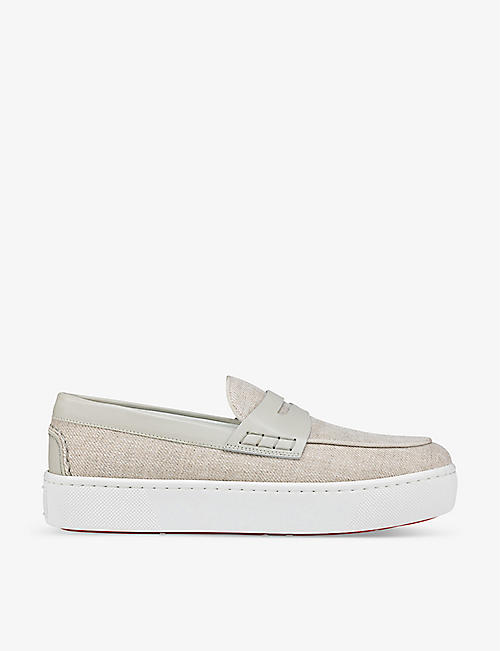 CHRISTIAN LOUBOUTIN: Paqueboat chunky-sole leather boat shoes
