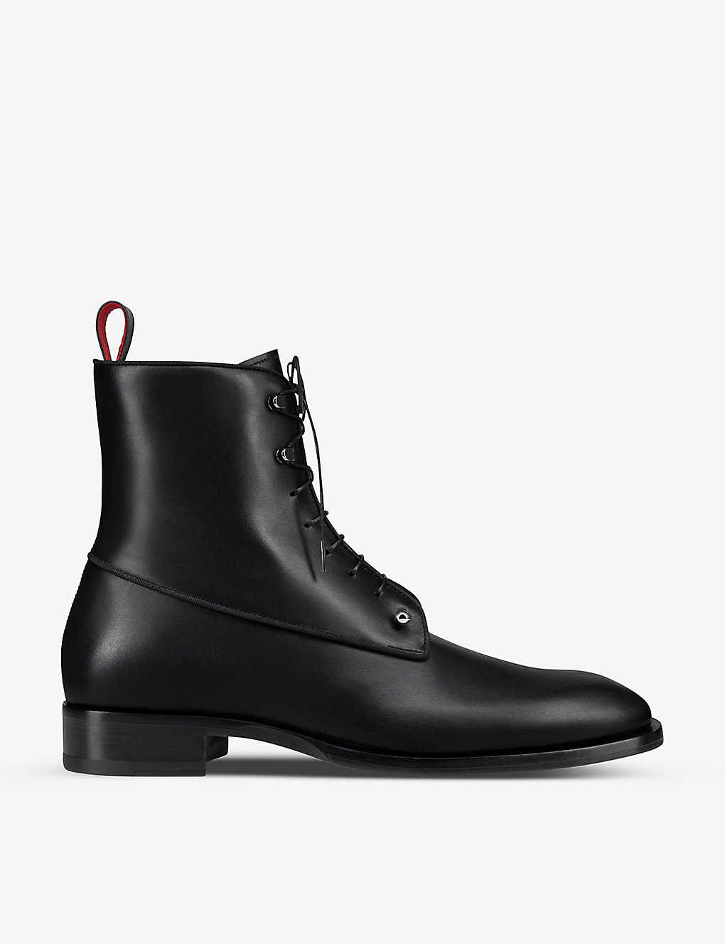Christian Louboutin Mens Black Chambeliboot Silver-tone Hardware Leather Ankle Boots