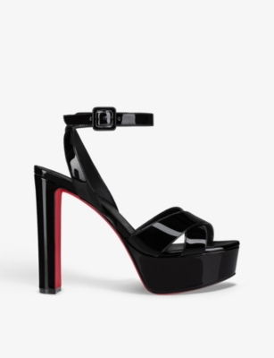 CHRISTIAN LOUBOUTIN: Supramariza 130 patent-leather heeled-sandals