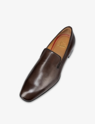 Shop Christian Louboutin Cosme Dandelion Slip-on Leather Loafers