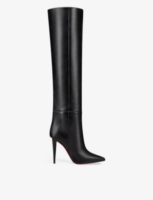 Over the knee heeled hotsell boots leather