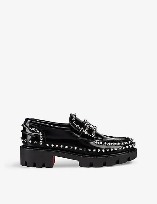 CHRISTIAN LOUBOUTIN: Spikes studded leather loafers