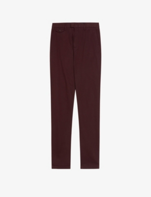 Ted Baker Mens Dp-purple Haydae Textured Slim-fit Stretch-cotton Trousers