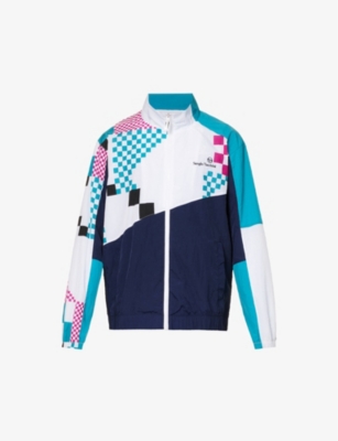 SERGIO TACCHINI - Vento logo-embroidered checked-panel shell jacket ...
